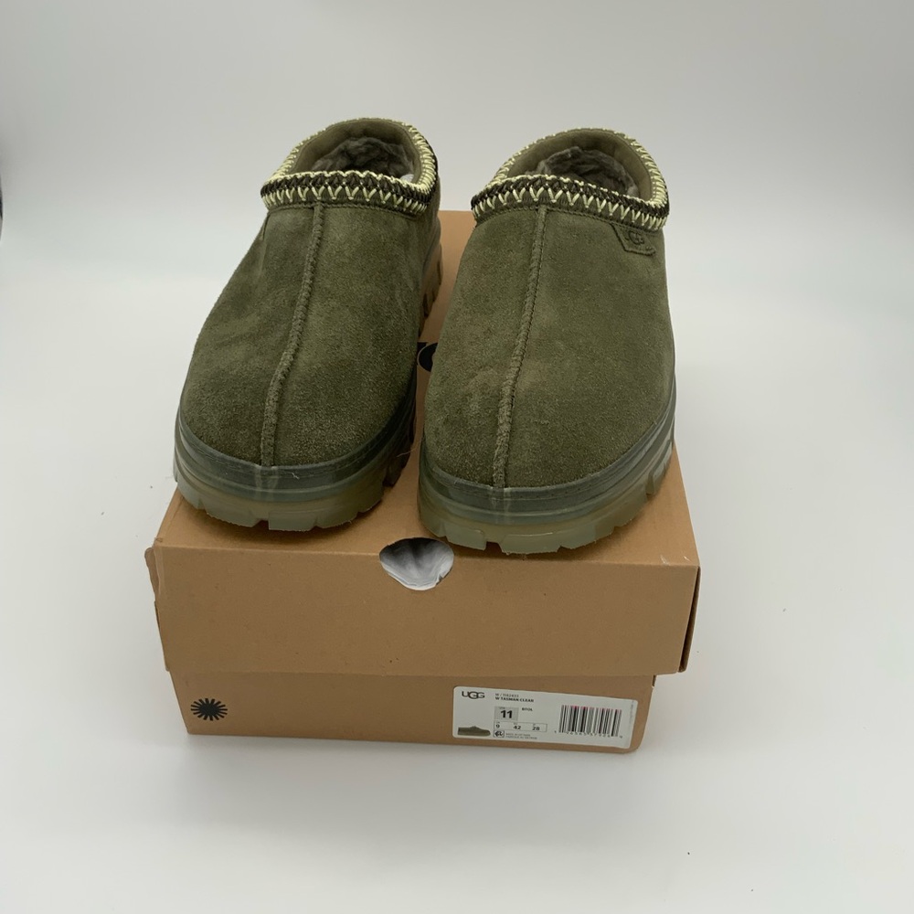 UGG WomenTasman Clear Burnt Olive Moccasin Size us 11